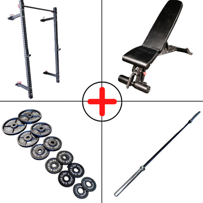 NEW Compact Olympic Plate Home Gym Package - Grit Grind Strength