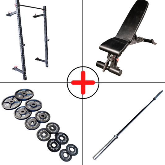 NEW Compact Olympic Plate Home Gym Package - Grit Grind Strength