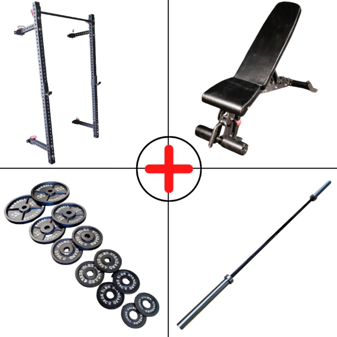 NEW Compact Olympic Plate Home Gym Package - Grit Grind Strength