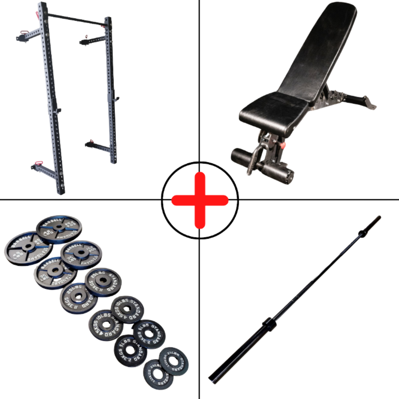 NEW Compact Olympic Plate Home Gym Package - Grit Grind Strength