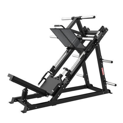 Excel Open Linear Bearing Leg Press - Muscle D Fitness - Plate Load Leg Machine - Weight Storage Pegs - Adjustable Seat - Grit Grind Strength