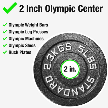 Weight Plates 85LB Set - Olympic 2 inch Center Premium Coating 2x 25lb, 10lb, 5lb, and 2.5lb for Olympic Weight Lifting Barbells