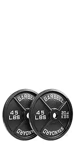 Weight Plates 85LB Set - Olympic 2 inch Center Premium Coating 2x 25lb, 10lb, 5lb, and 2.5lb for Olympic Weight Lifting Barbells