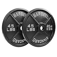 Weight Plates 85LB Set - Olympic 2 inch Center Premium Coating 2x 25lb, 10lb, 5lb, and 2.5lb for Olympic Weight Lifting Barbells