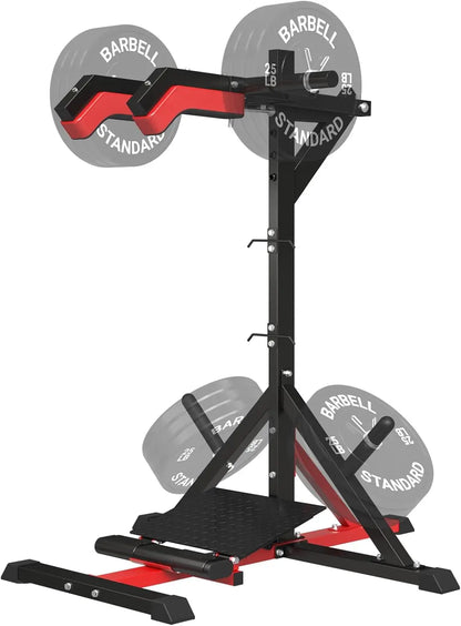 Hack Squat Machine, Leverage Squat/Calf Machine, Leg Exercise Pendulum Squats Machine with Weight Storage Pins and Band Hooks