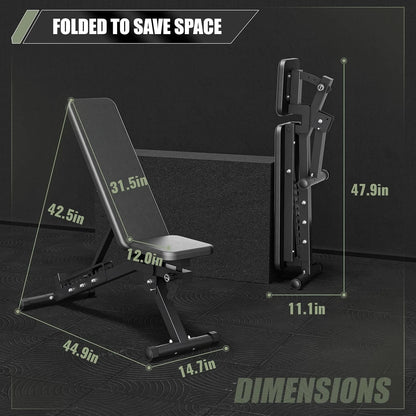 Fitness Weight Bench,1300 LBS Capacity Bench and Strength Training Bench