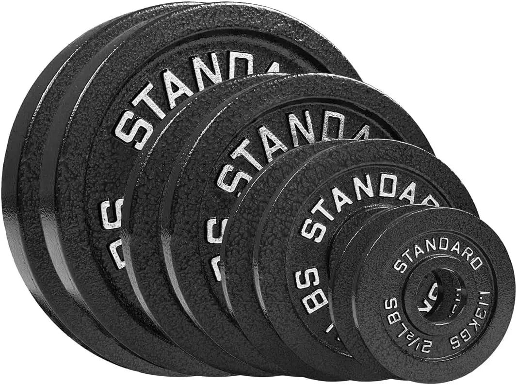 Weight Plates 85LB Set - Olympic 2 inch Center Premium Coating 2x 25lb, 10lb, 5lb, and 2.5lb for Olympic Weight Lifting Barbells