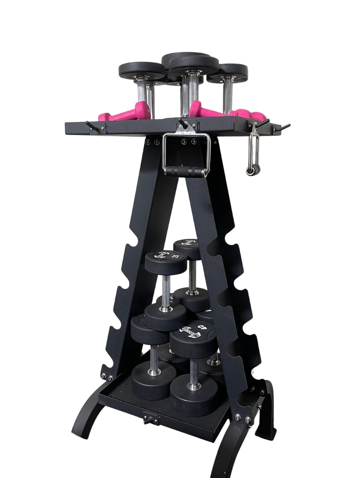 Accessory Rack - Muscle D Fitness - Sturdy Cable Attachment Storage (Rack Only) - Grit Grind Strength