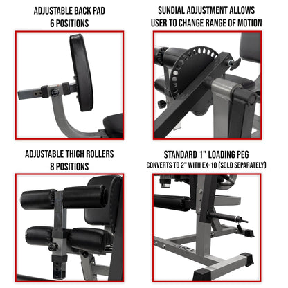 Adjustable Leg Extension - Curl Machine - Grit Grind Strength