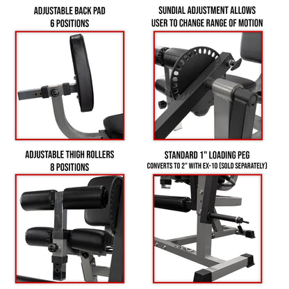 Adjustable Leg Extension - Curl Machine - Grit Grind Strength