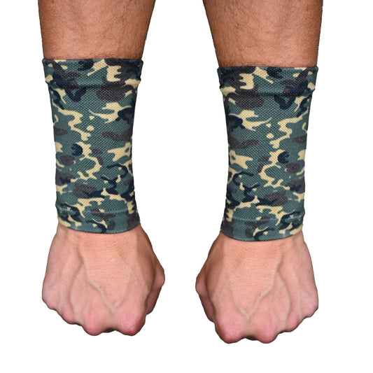 Army Camo Wrist Support Sleeves - Grit Grind Strength