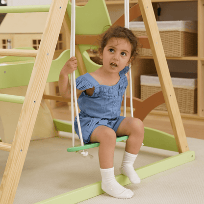 Avenlur Bush 6 - in - 1 Indoor Wooden Jungle Gym Climber – Montessori Toddler Playset with Slide, Rock Wall, Ladder & More - Grit Grind Strength