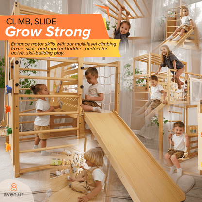 Avenlur.com Indoor Alpine Adventure Indoor Play Gym – Climber, Slide & Kids Activity Set