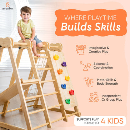 Avenlur.com Indoor Chestnut - 8-in-1 Jungle Gym for Toddlers