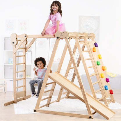 Avenlur.com Indoor Chestnut - 8-in-1 Jungle Gym for Toddlers