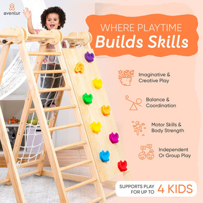 Avenlur.com Indoor Chestnut - 8-in-1 Jungle Gym for Toddlers