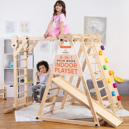 Avenlur.com Indoor Large Chestnut - 8-in-1 Jungle Gym for Toddlers