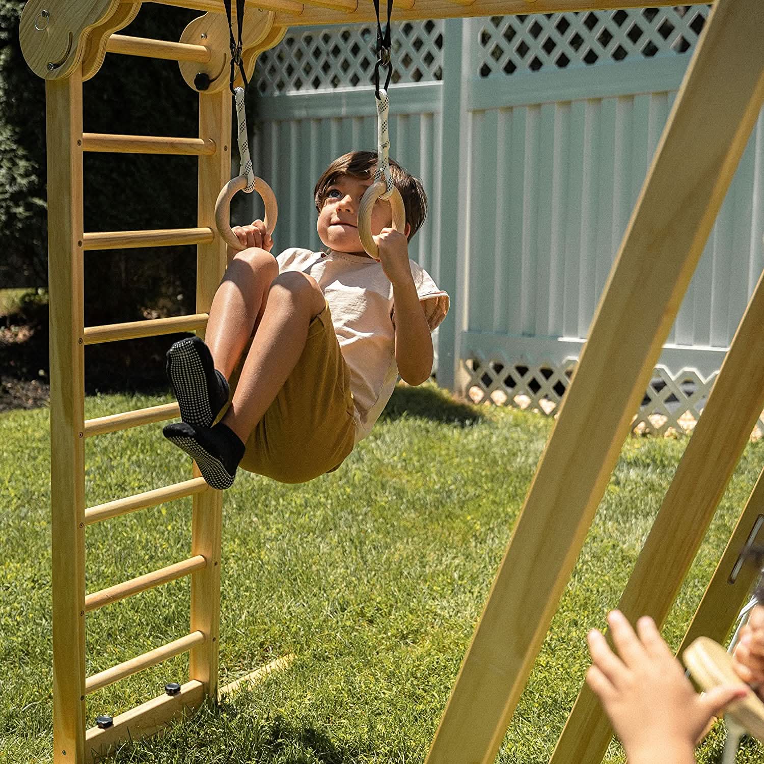 Avenlur.com Outdoor Large Chestnut 8-in-1 Jungle Gym for Toddlers | Indoor & Outdoor Wooden Playset