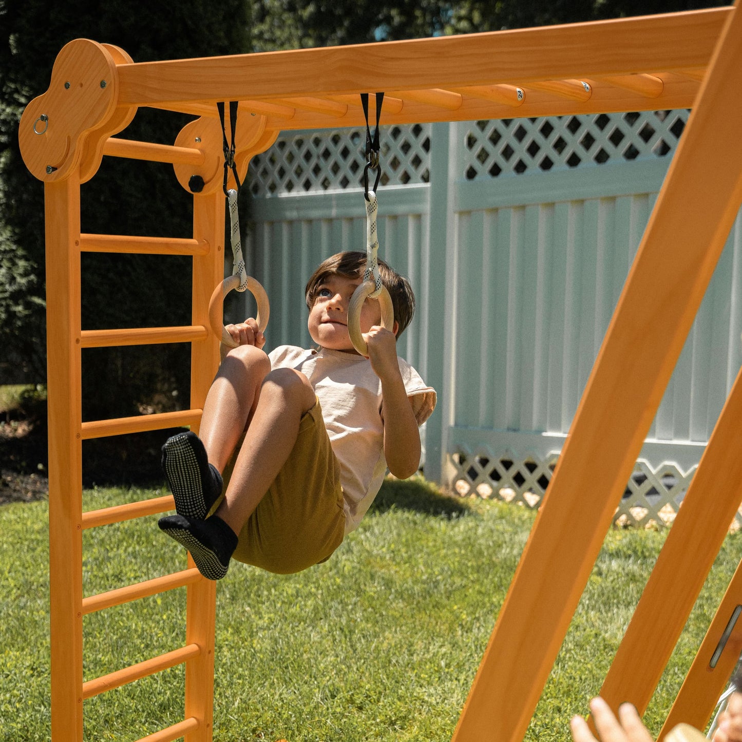 Avenlur.com Outdoor Large Chestnut 8-in-1 Jungle Gym for Toddlers | Indoor & Outdoor Wooden Playset