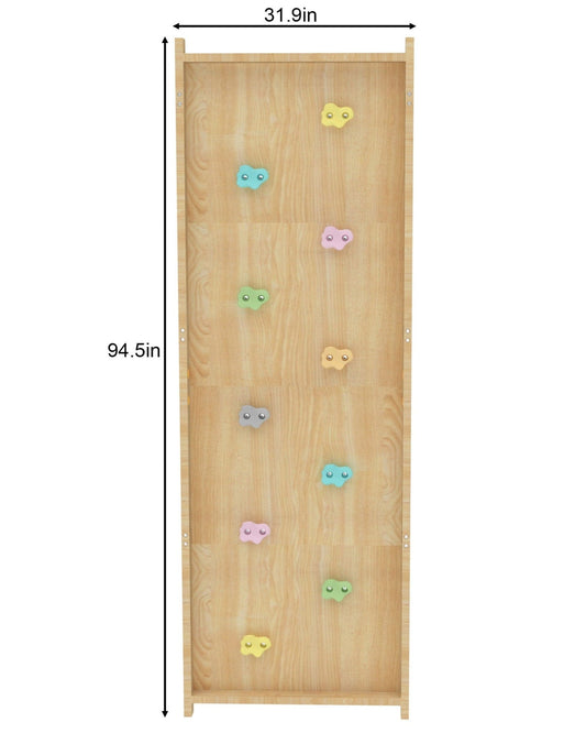 Avenlur Walnut Modular Rock Wall Panel – Montessori Indoor Climbing Wall Add - On for Kids & Toddlers - Grit Grind Strength