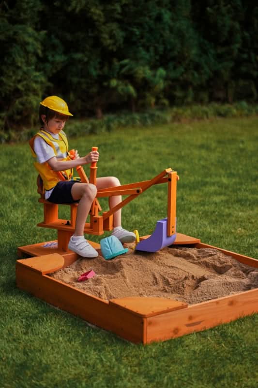 Avenlur Wooden Sandbox – Durable Outdoor Play Area, Perfect for Excavator - Grit Grind Strength