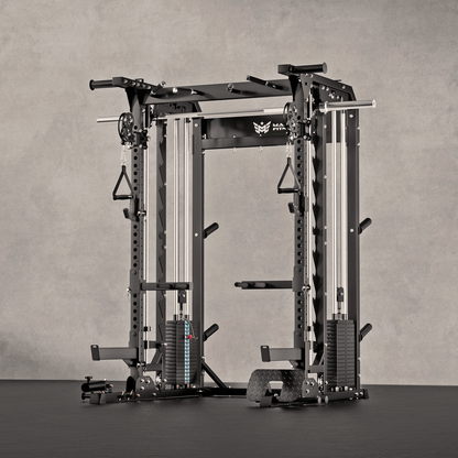 B52 Pro Smith Machine Home Gym with Power Rack, Cable Crossover, Dual Pulley System, Landmine, & Multi - Grip Pull - Up Bar - Grit Grind Strength