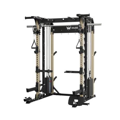 B52 Pro Smith Machine Home Gym with Power Rack, Cable Crossover, Dual Pulley System, Landmine, & Multi - Grip Pull - Up Bar - Grit Grind Strength