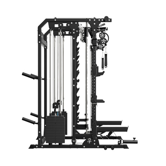 B52 Pro Smith Machine Home Gym with Power Rack, Cable Crossover, Dual Pulley System, Landmine, & Multi - Grip Pull - Up Bar - Grit Grind Strength