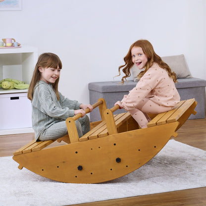 Banyan Jumbo Wooden Rocker & Climber Playset | Outdoor Gross Motor Toy for Toddlers - Grit Grind Strength