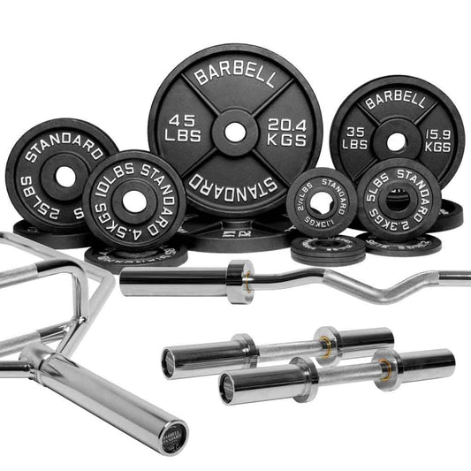 Barbell Standard Set Specialty Bar & Weight Set Bundle Builder