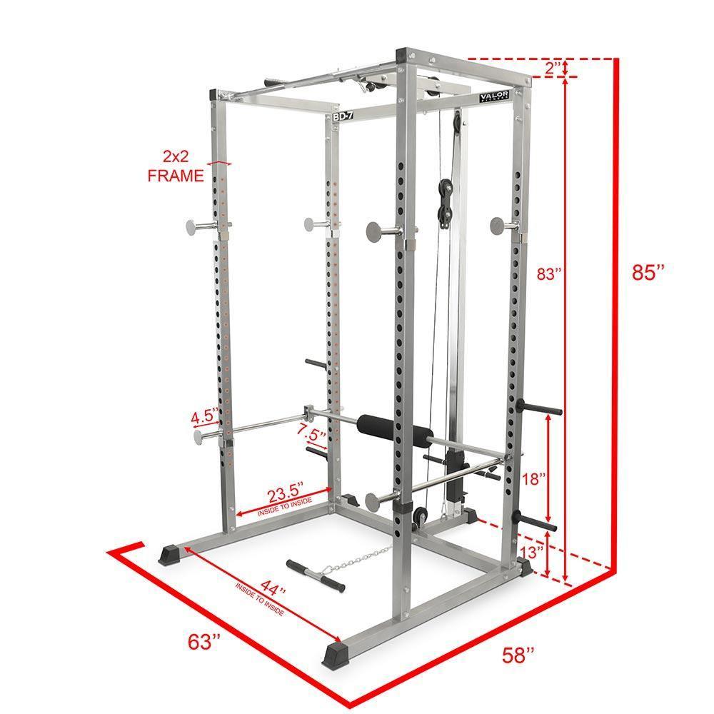Compact 2x2 Power Rack w/ Lat Pull Station - Grit Grind Strength