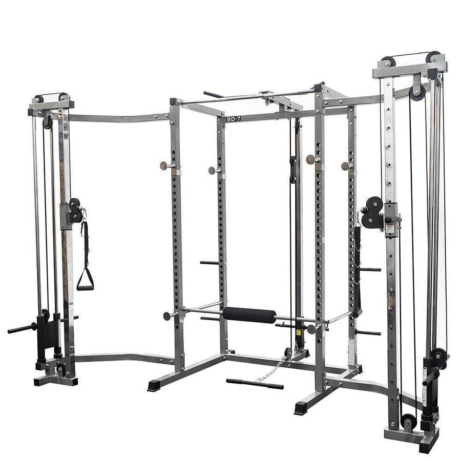 Compact 2x2 Power Rack w/ Lat Pull Station - Grit Grind Strength
