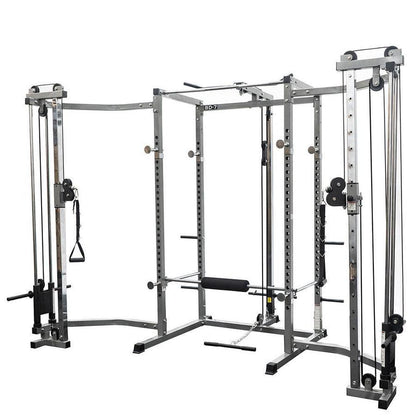 Compact 2x2 Power Rack w/ Lat Pull Station - Grit Grind Strength