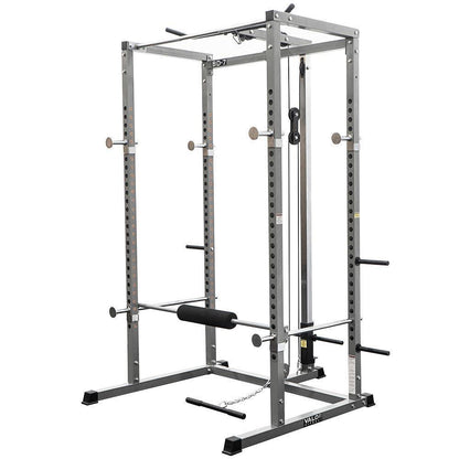 Compact 2x2 Power Rack w/ Lat Pull Station - Grit Grind Strength