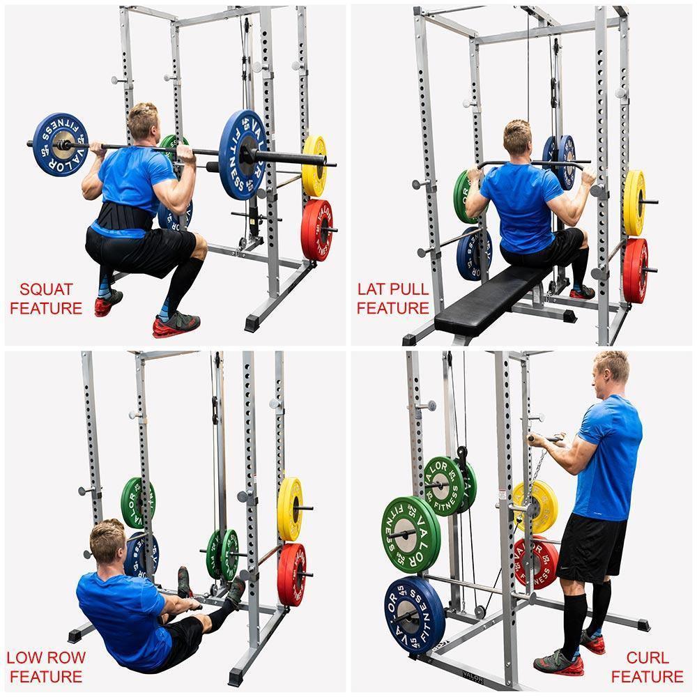 Compact 2x2 Power Rack w/ Lat Pull Station - Grit Grind Strength