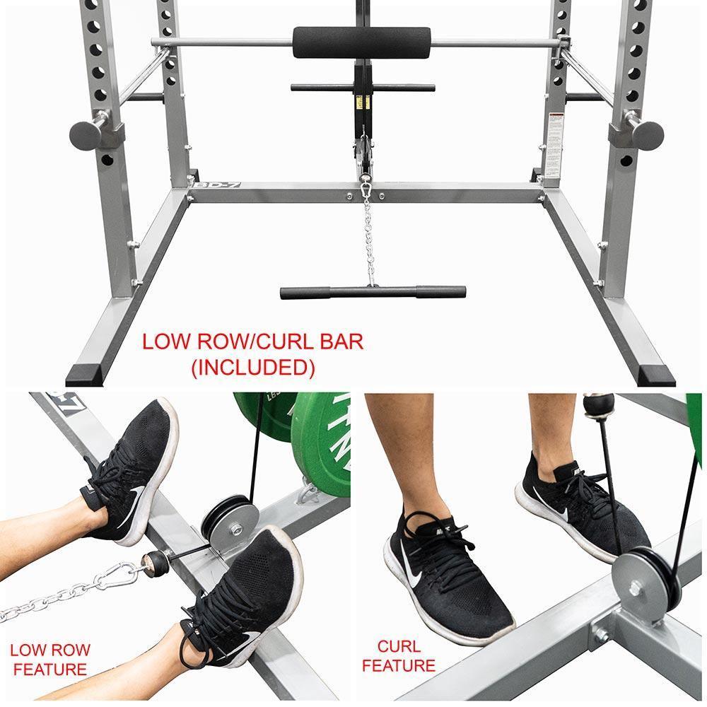 Compact 2x2 Power Rack w/ Lat Pull Station - Grit Grind Strength