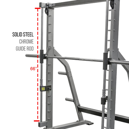 Counterbalanced Smith Machine with Plate Storage Pegs