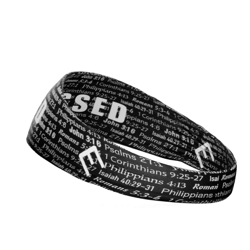 Black BLESSED Headband - Grit Grind Strength