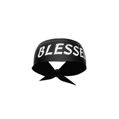Black BLESSED Tie Headband - Grit Grind Strength