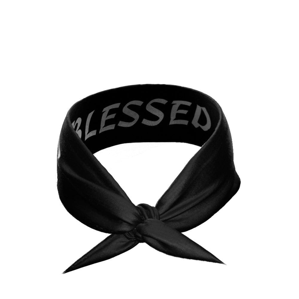 Black BLESSED Tie Headband - Grit Grind Strength