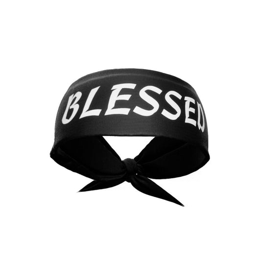 Black BLESSED Tie Headband - Grit Grind Strength