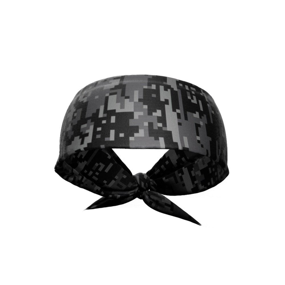 Black Digi Camo Tie Headband - Grit Grind Strength