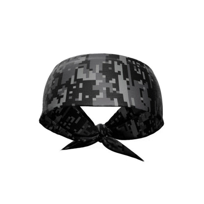 Black Digi Camo Tie Headband - Grit Grind Strength