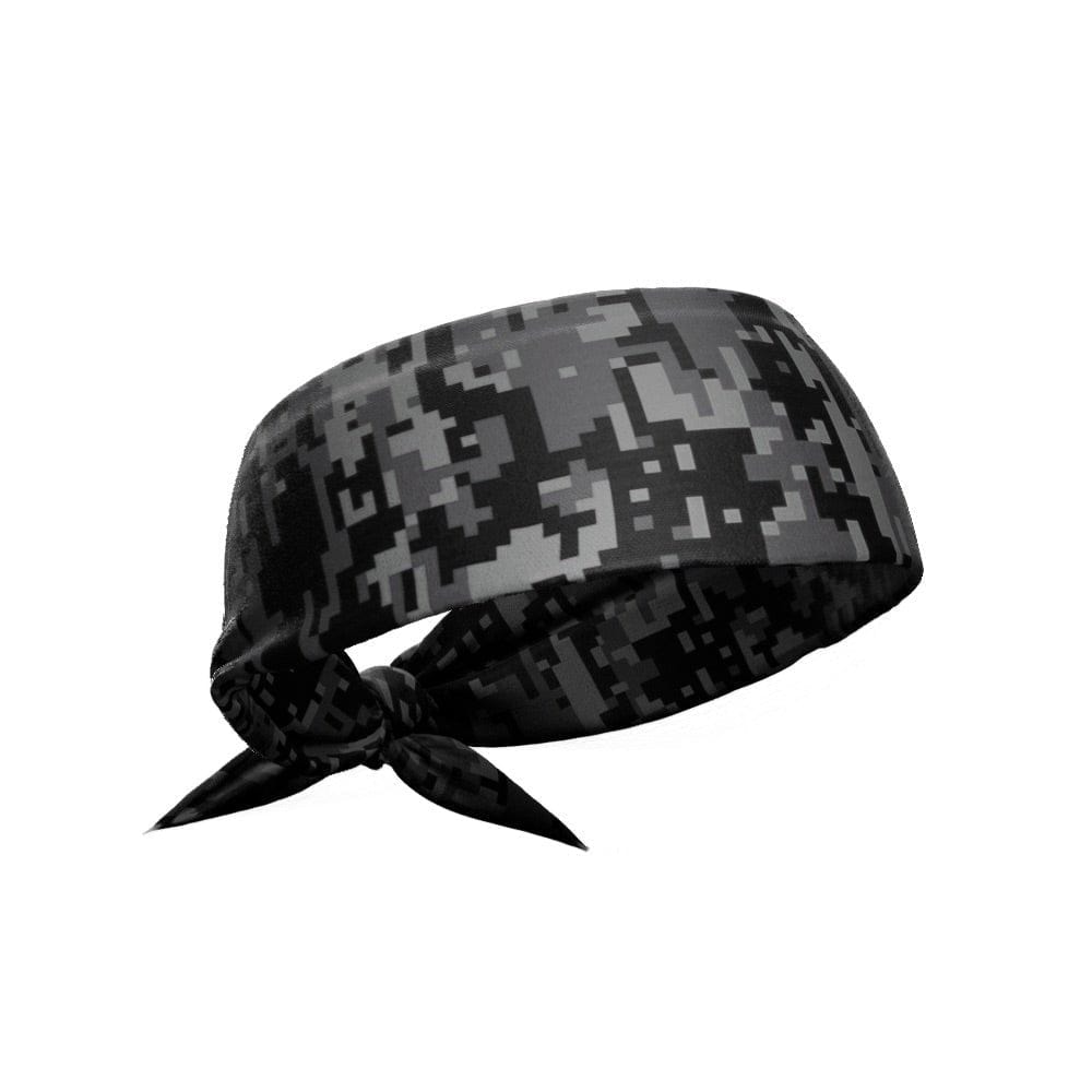 Black Digi Camo Tie Headband - Grit Grind Strength