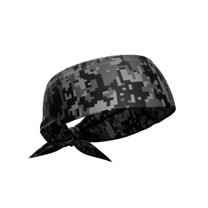 Black Digi Camo Tie Headband - Grit Grind Strength