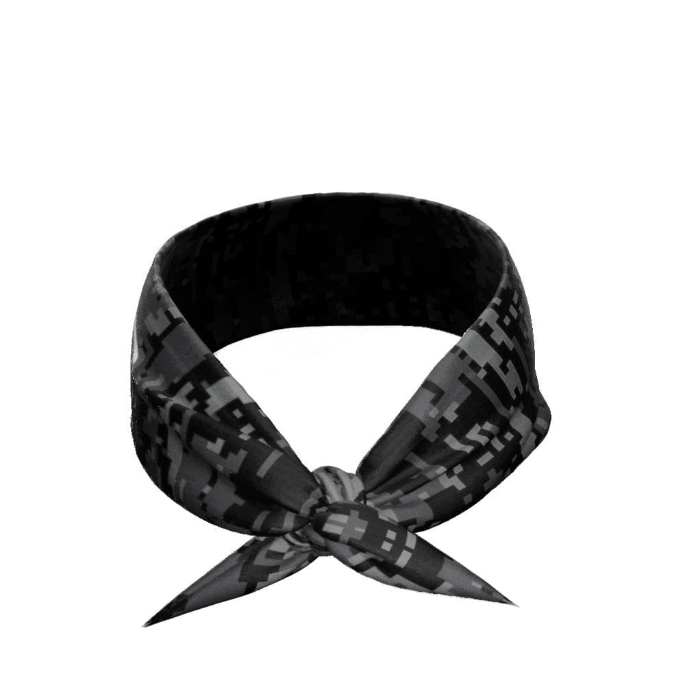Black Digi Camo Tie Headband - Grit Grind Strength