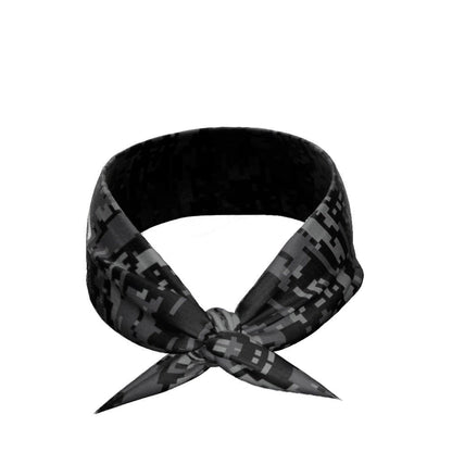 Black Digi Camo Tie Headband - Grit Grind Strength