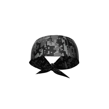 Black Digi Camo Tie Headband - Grit Grind Strength