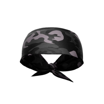 Blackout Camo Tie Headband - Grit Grind Strength