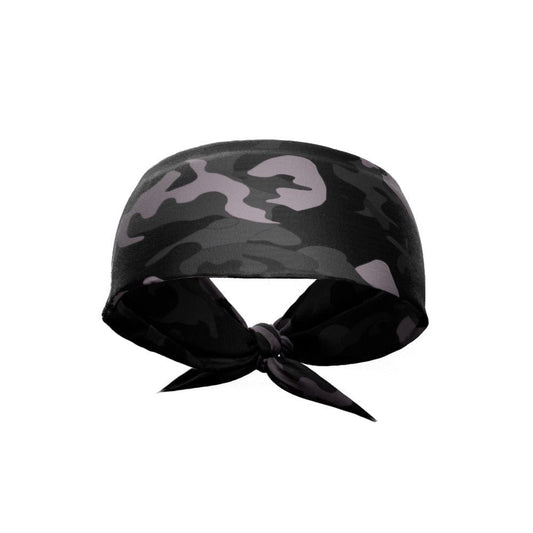 Blackout Camo Tie Headband - Grit Grind Strength